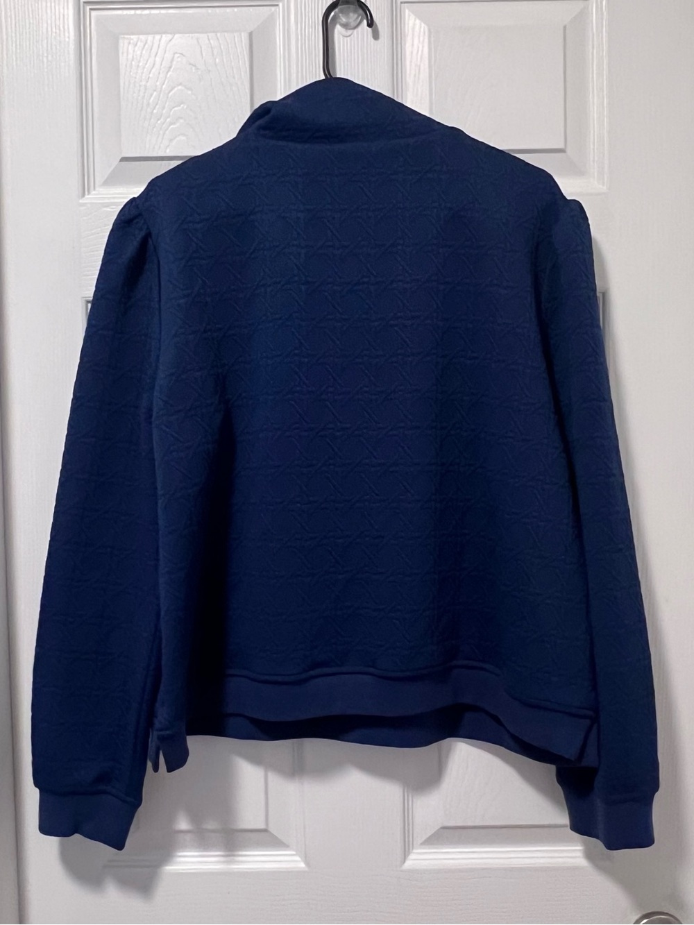 Women's Navy Quarter-Zip Mock Neck Sweatshirt - Picture 5 of 7